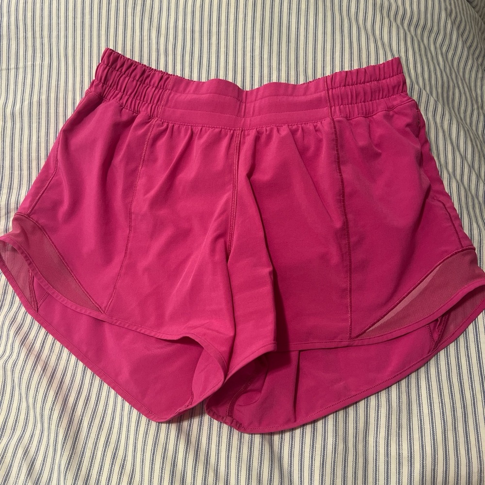 Pink lululemon hotty hot shorts